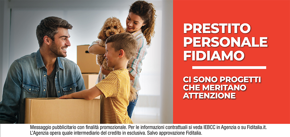 Agenzia BBFIN sas di Paola Sinopoli Fiditalia | Cosenza | Prestito Personale Fidiamo - Ti aspettiamo per realizzare i tuoi progetti. Messaggio pubblicitario con finalità promozionale. Per le informazioni contrattuali si veda IEBCC in Agenzia o su Fiditalia.it. L’Agenzia opera quale intermediario del credito in esclusiva. Salvo approvazione Fiditalia.